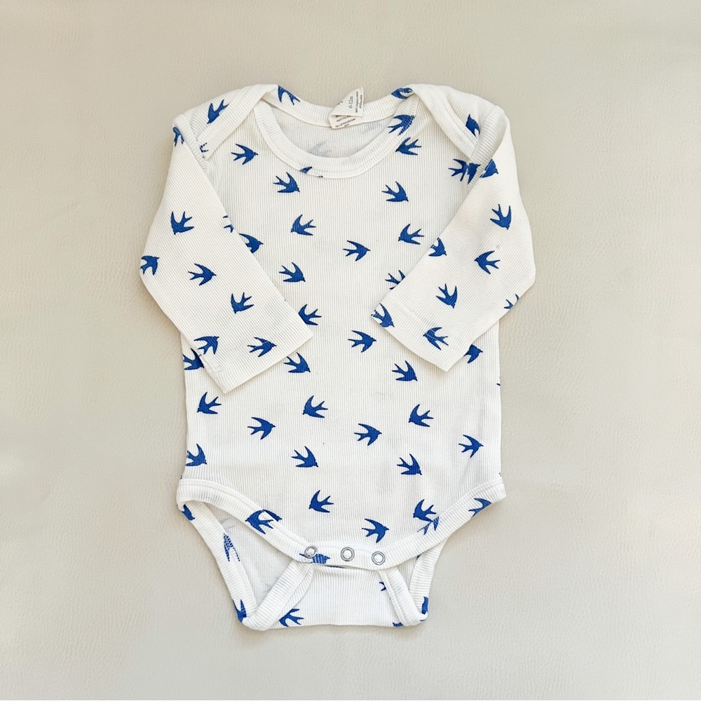 NWOT Kate Quinn Tiny Sparrow Ribbed Onesie 6-12m